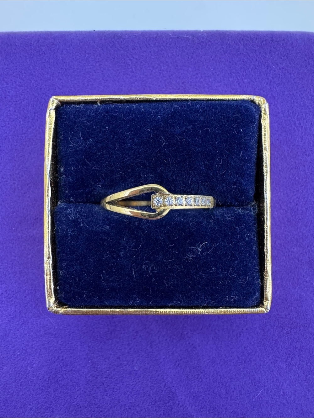 💛 Classic Gold Plated Knot Ring with CZ Stones